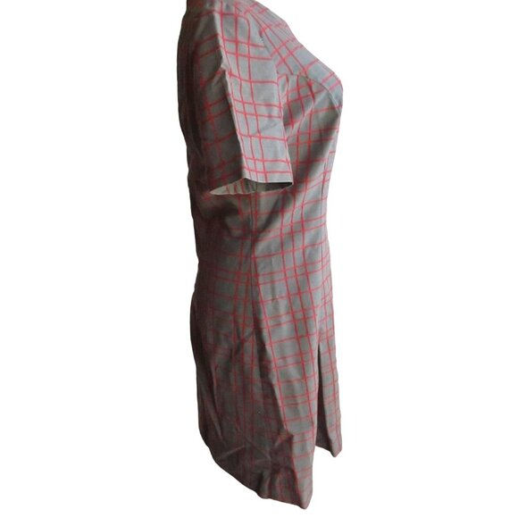 Vintage Women's Dress 8/10 1960's Hiphugger Scooter Gray/Red Plaid Joan Curtis M - Picture 4 of 10